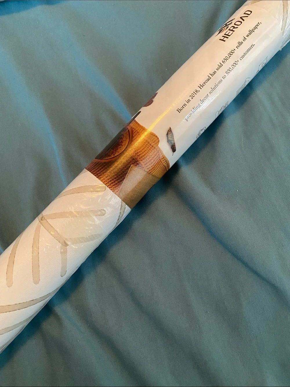 Boho Neutral Geometric Peel-and-Stick Wallpaper - White & Beige NWT